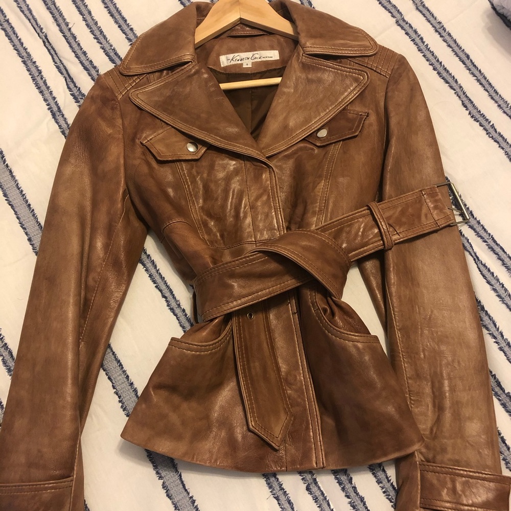 Kenneth Cole Leather Bomber Jacket